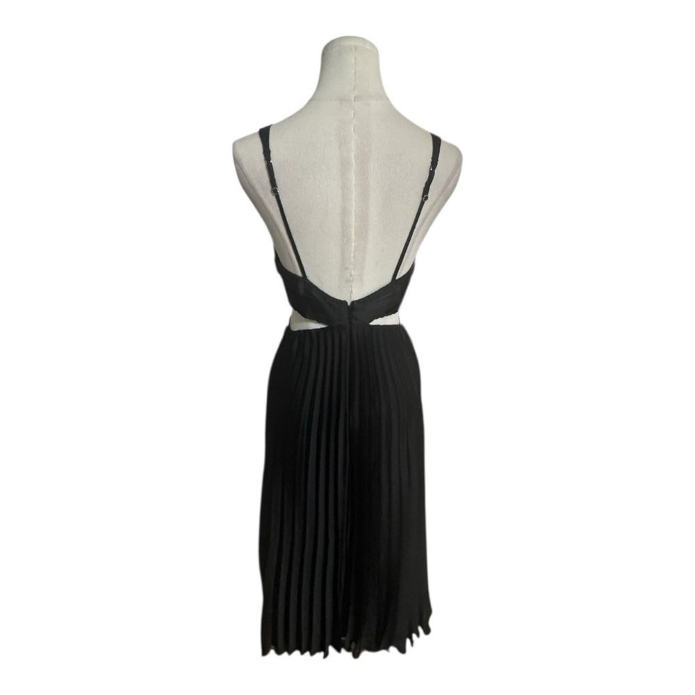 Abercrombie & Fitch Giselle Cutout Pleated Midi Dress Black XS Cocktail Party - Picture 8 of 9